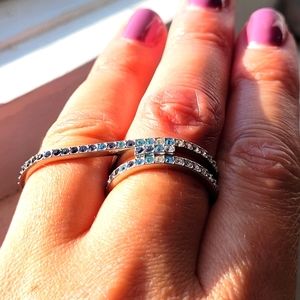 Swarovski Crystal Double Knuckle Ring